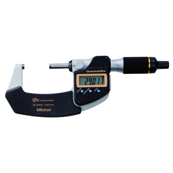 Micrômetro Externo Digital 25-50mm 0,001mm QuantuMike Com Saída de Dados e Avanço Rápido 293-141-30