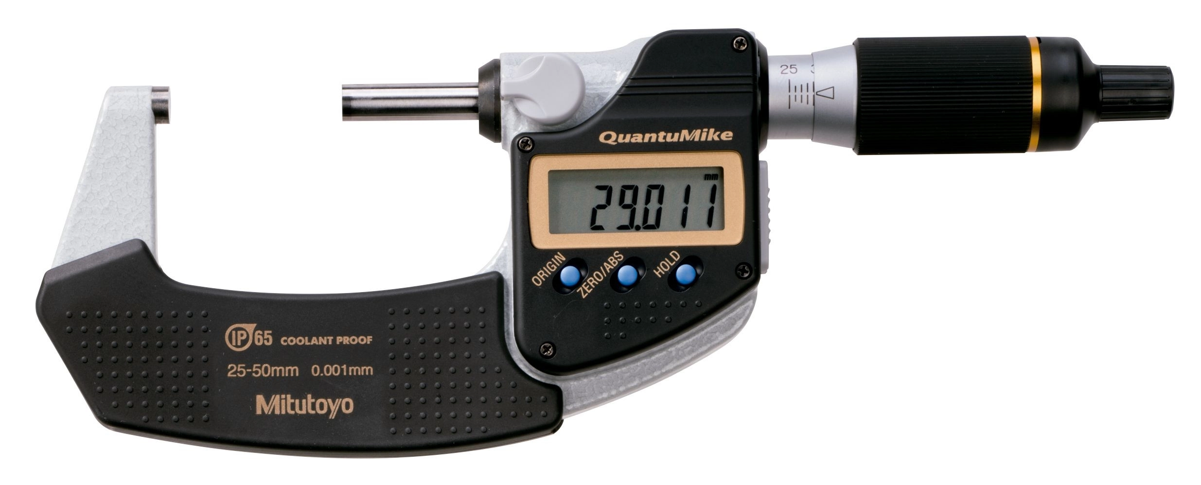 Micrometro Externo Digital IP 65 mm / POl. 1-2 " 25-50 x 0,001 mm Quantumike com Saída de Dados e Avanço Rápido Mitutoyo 293-181